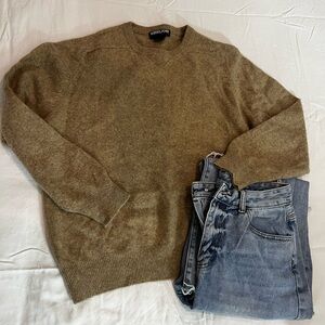 Kirkland Signature 100 % Cashmere Tan Crewneck Sweater size L